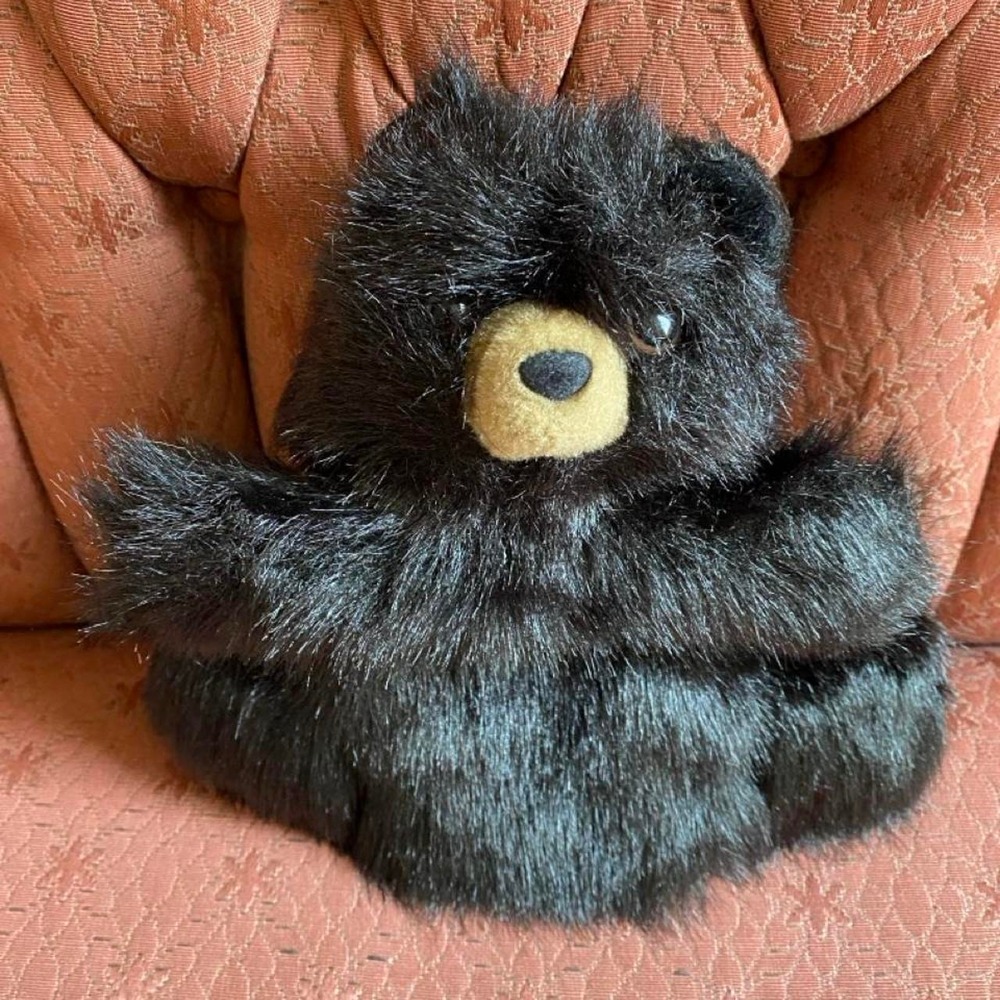 Folkmanis black bear puppet plush stuffed animal toy s37 #puppetry #kids